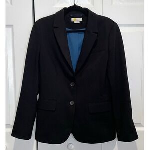 Boden Womens Black Ponte Blazer Size 10R Old Money Academia Capsule Preppy Ivy
